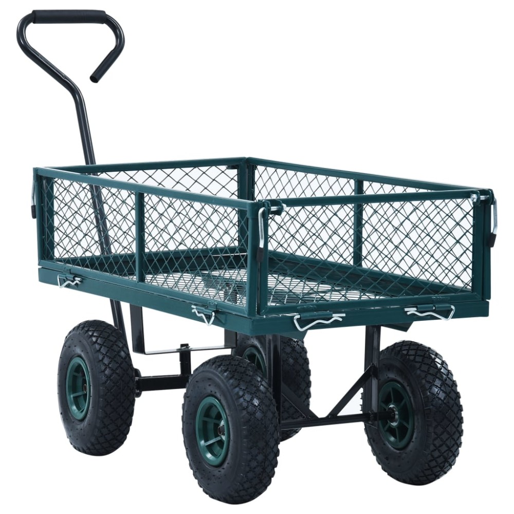 vidaXL Cărucior manual de grădină, verde, 250 kg