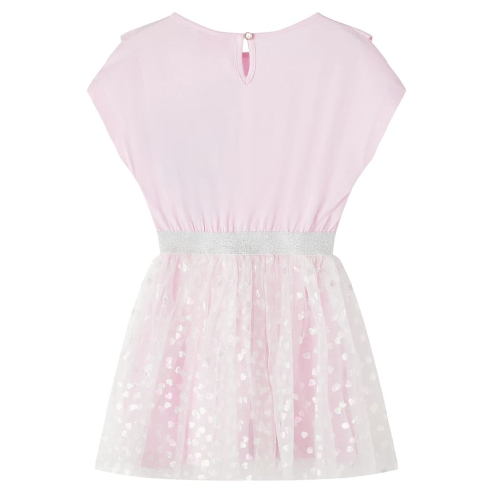Rochie copii volane, roz deschis, 128