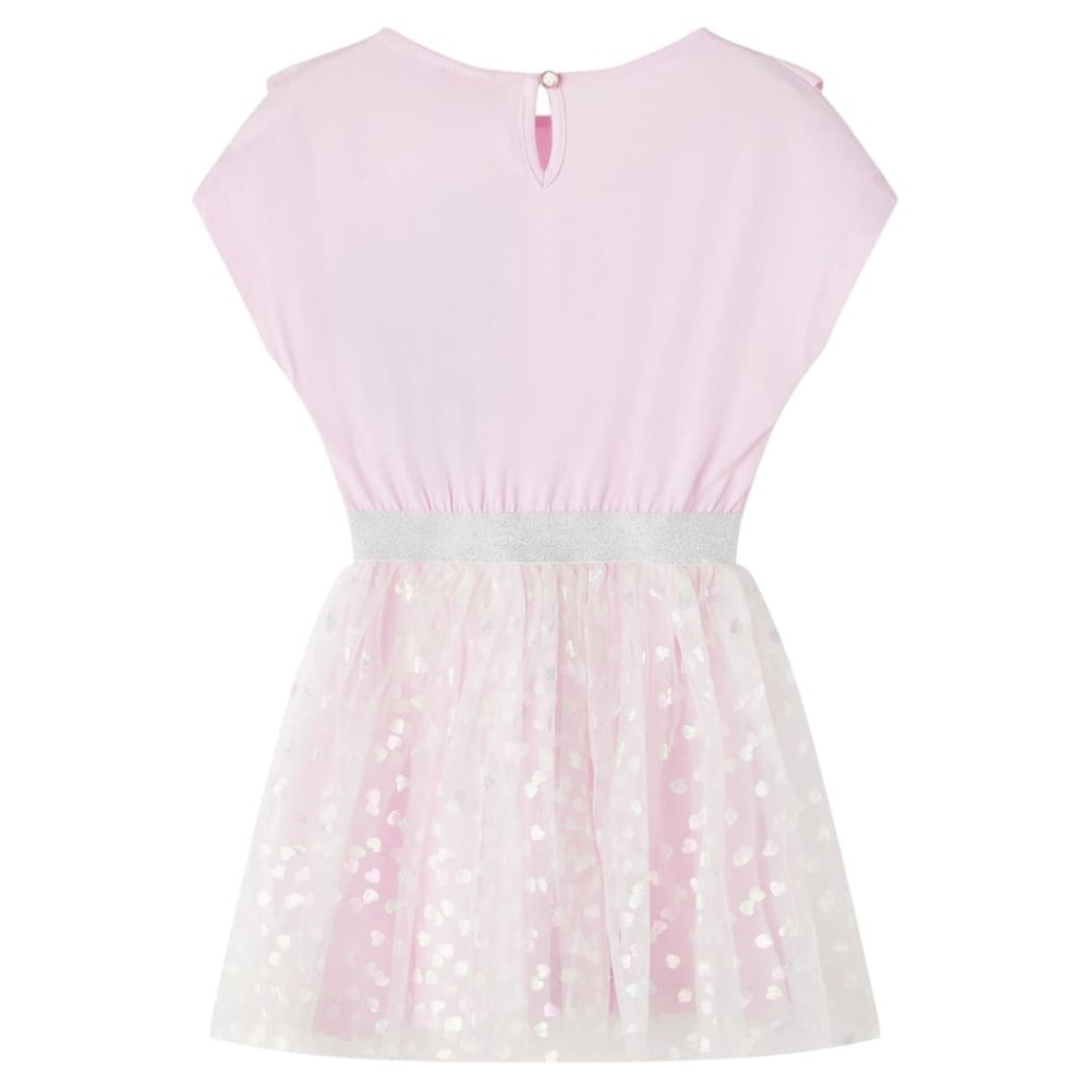 Rochie copii volane, roz deschis, 140