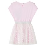 Rochie copii volane, roz deschis, 140