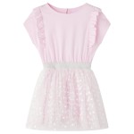 Rochie copii volane, roz deschis, 140