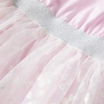 Rochie copii volane, roz deschis, 140