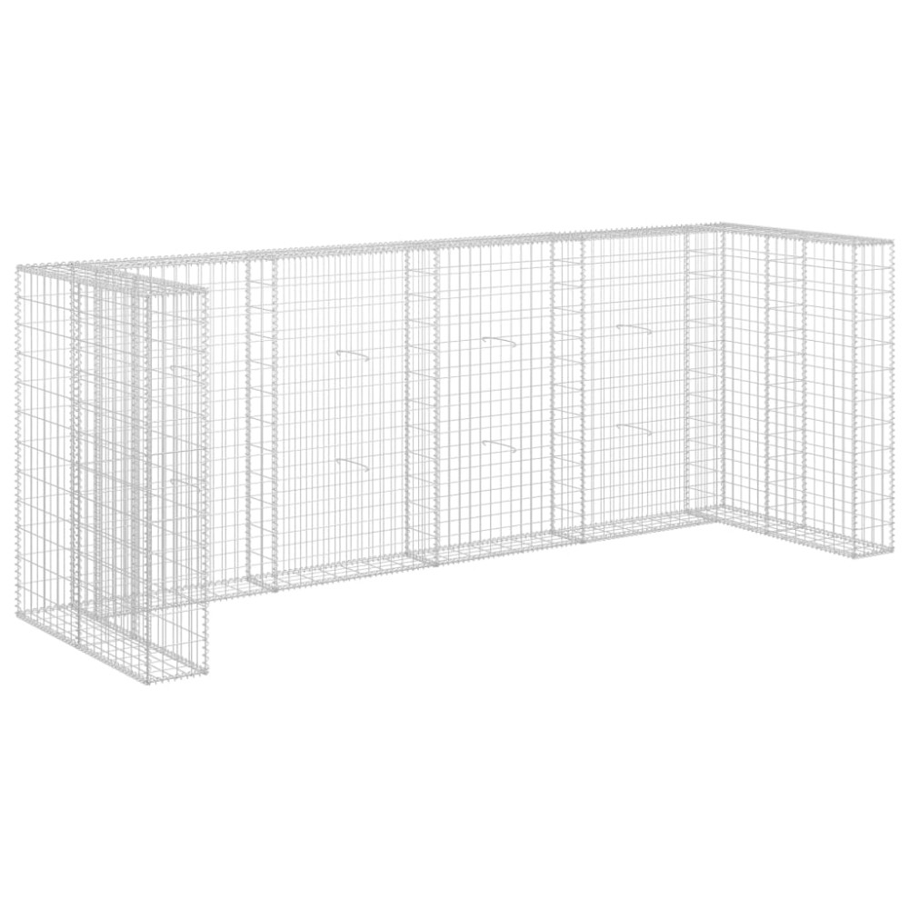 vidaXL Perete gabion pentru pubele, 320x100x120 cm, oțel galvanizat