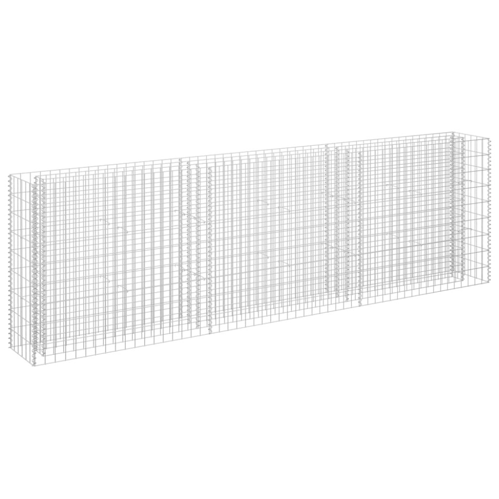 vidaXL Strat înălțat gabion, 270 x 30 x 90 cm, oțel galvanizat