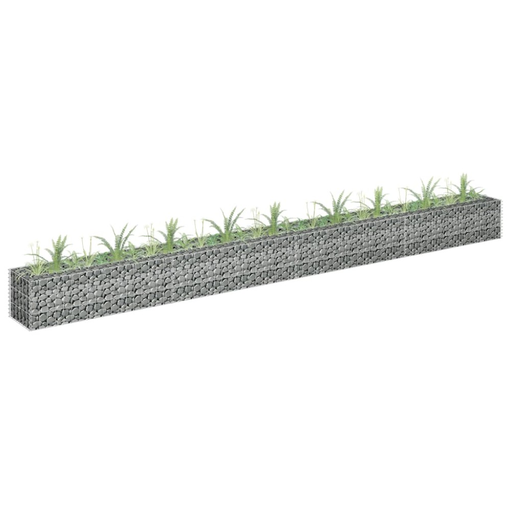 vidaXL Strat înălțat gabion, 360 x 30 x 30 cm, oțel inoxidabil