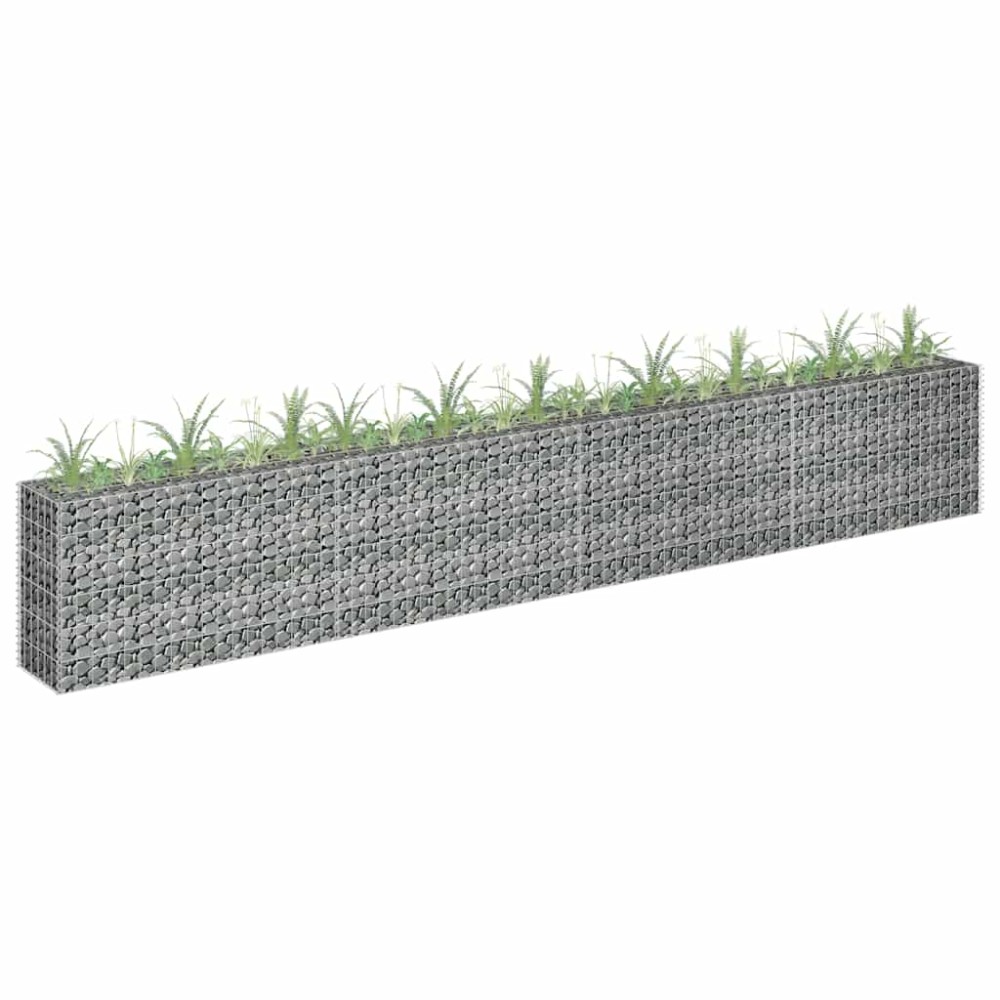 vidaXL Strat înălțat gabion, 360 x 30 x 60 cm, oțel inoxidabil