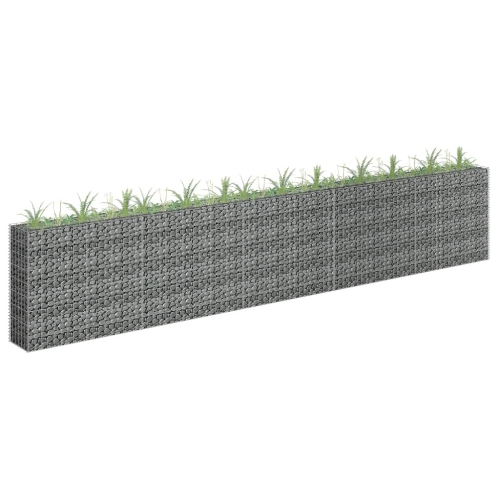 vidaXL Strat înălțat gabion, 450 x 30 x 90 cm, oțel inoxidabil