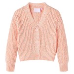 Cardigan pentru copii tricotat roz combinat 92