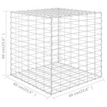 vidaXL Strat înălțat cub gabion, 60 x 60 x 60 cm, sârmă de oțel