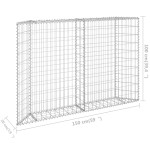 vidaXL Strat înălțat gabion trapez, 150x20x100 cm, oțel galvanizat