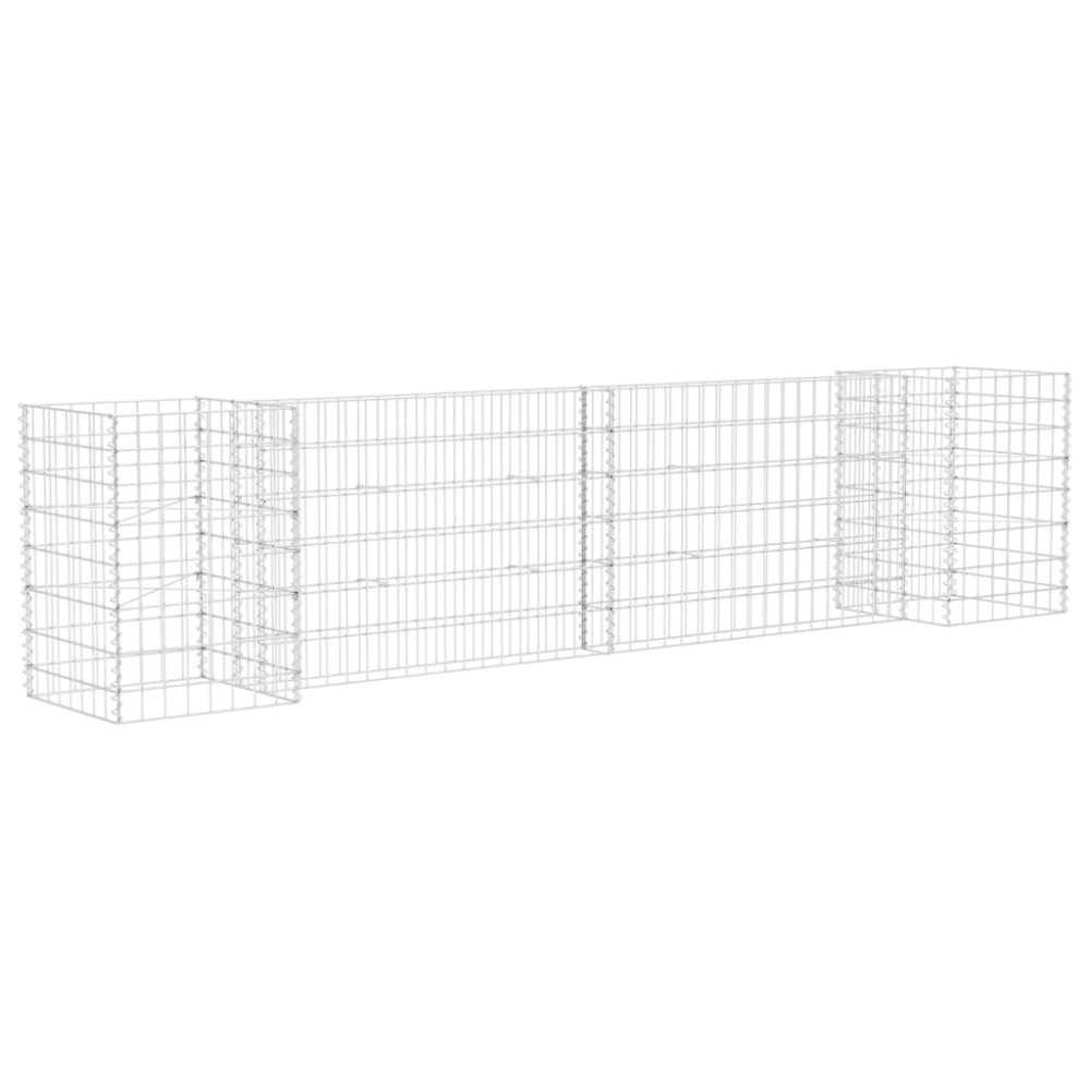 vidaXL Jardinieră gabion în formă de H, sârmă oțel, 260 x 40 x 60 cm