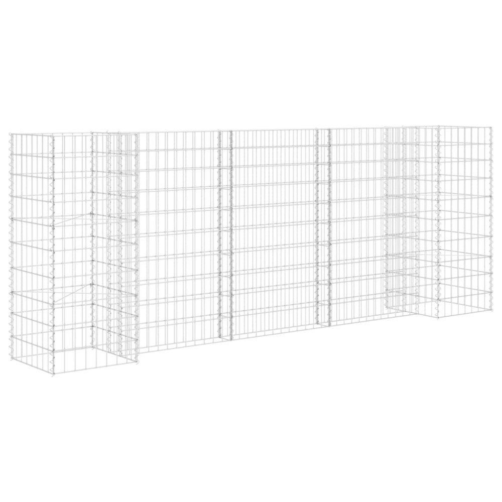 vidaXL Jardinieră gabion în formă de H, 260 x 40 x 100 cm, sârmă oțel