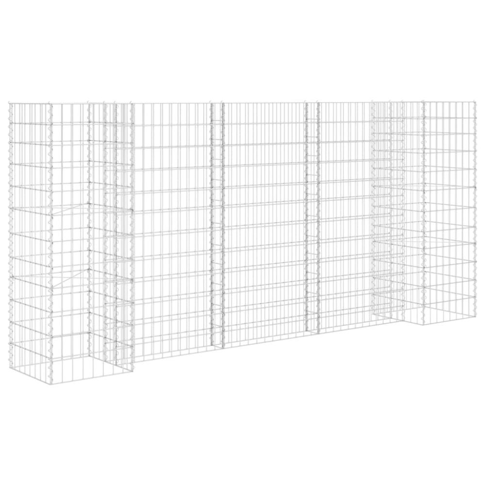vidaXL Jardinieră gabion în formă de H, sârmă oțel, 260 x 40 x 120 cm