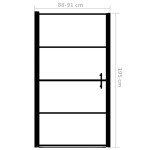 vidaXL Ușă de duș, negru, 91 x 195 cm, sticlă securizată
