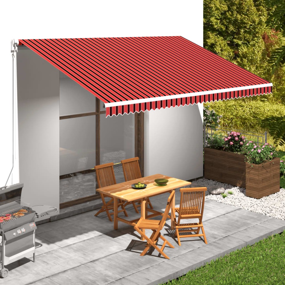 vidaXL Pânză de copertină, portocaliu și maro, 500 x 300 cm