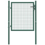 vidaXL Poartă de gard, verde, 100 x 75 cm, oțel vidaXL Poartă de gard, verde, 100 x 75 cm, oțel