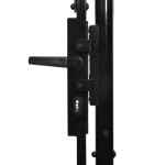 vidaXL Poartă de gard cu două uși, cu vârfuri de suliță, 400 x 225 cm vidaXL Poartă de gard cu două uși, cu vârfuri de suliță, 400 x 225 cm