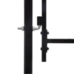 vidaXL Poartă de gard cu o ușă, vârf ascuțit, negru, 1x1,75 m, oțel