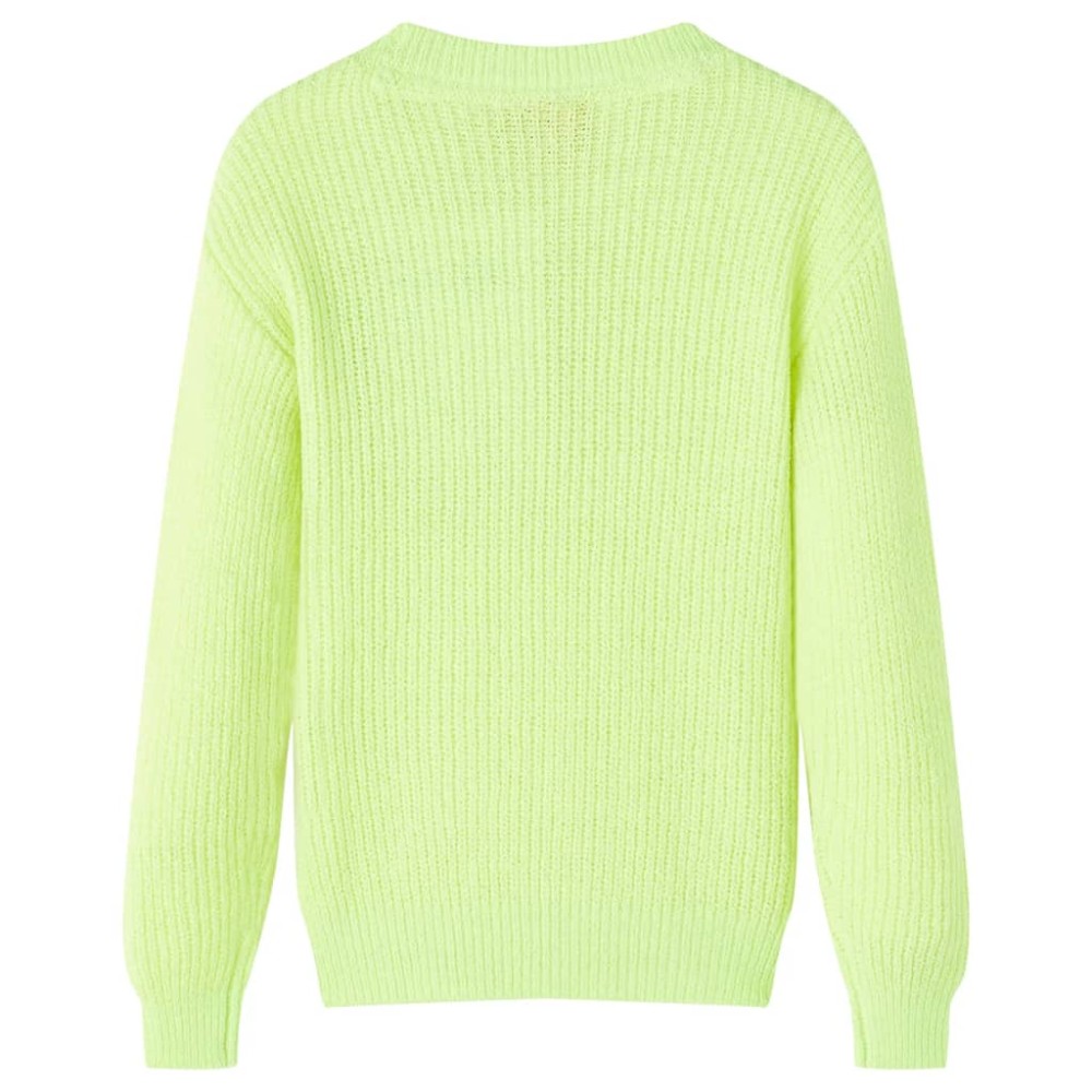 Pulover pentru copii tricotat, galben neon, 104