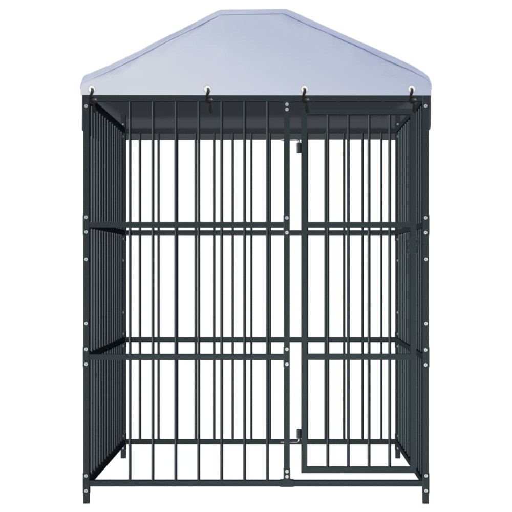 vidaXL Padoc pentru câini de exterior, cu acoperiș, 150 x 150 x 210 cm