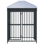 vidaXL Padoc pentru câini de exterior cu acoperiș, 120x120x150 cm vidaXL Padoc pentru câini de exterior cu acoperiș, 120x120x150 cm