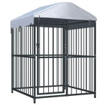 vidaXL Padoc pentru câini de exterior cu acoperiș, 120x120x150 cm vidaXL Padoc pentru câini de exterior cu acoperiș, 120x120x150 cm