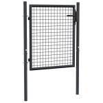 vidaXL Poartă de grădină din plasă, gri, 100x125 cm, oțel galvanizat vidaXL Poartă de grădină din plasă, gri, 100x125 cm, oțel galvanizat