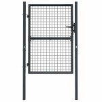 vidaXL Poartă de grădină din plasă, gri, 100x175 cm, oțel galvanizat