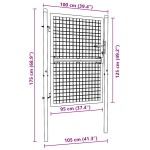 vidaXL Poartă de grădină din plasă, gri, 100x175 cm, oțel galvanizat