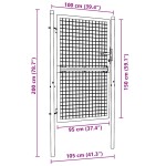 vidaXL Poartă de grădină din plasă, gri, 100x200 cm, oțel galvanizat