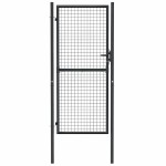 vidaXL Poartă de grădină din plasă, gri, 100x250 cm, oțel galvanizat
