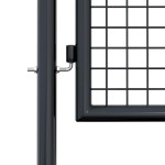 vidaXL Poartă de grădină din plasă, gri, 100x250 cm, oțel galvanizat