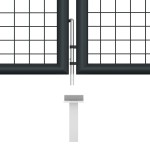vidaXL Poartă de grădină din plasă, gri, 400 x 125 cm, oțel galvanizat