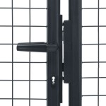 vidaXL Poartă de grădină din plasă, gri, 400 x 150 cm, oțel galvanizat