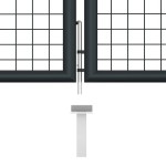vidaXL Poartă de grădină din plasă, gri, 400 x 150 cm, oțel galvanizat