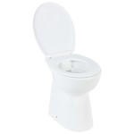 vidaXL Toaletă fără bord 7 cm înălțime suplimentară închidere ușoară ceramică albă vidaXL Toaletă fără bord 7 cm înălțime suplimentară închidere ușoară ceramică albă