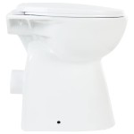 vidaXL Toaletă fără bord 7 cm înălțime suplimentară închidere ușoară ceramică albă vidaXL Toaletă fără bord 7 cm înălțime suplimentară închidere ușoară ceramică albă