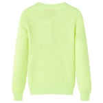 Pulover tricotat pentru copii, galben neon, 128