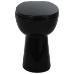 vidaXL Toaletă fără bord 7 cm înălțime suplimentară închidere ușoară ceramică neagră vidaXL Toaletă fără bord 7 cm înălțime suplimentară închidere ușoară ceramică neagră