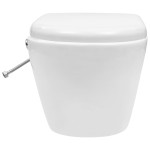vidaXL Vas WC suspendat fără ramă cu funcție de bideu, alb, ceramică vidaXL Vas WC suspendat fără ramă cu funcție de bideu, alb, ceramică