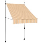 vidaXL Copertină retractabilă manual, dungi portocaliu și alb, 100 cm