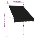 vidaXL Copertină retractabilă manual, antracit, 100 cm