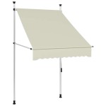 vidaXL Copertină retractabilă manual, crem, 100 cm