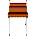 vidaXL Copertină retractabilă manual, portocaliu și maro, 100 cm