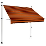 vidaXL Copertină retractabilă manual, portocaliu și maro, 200 cm