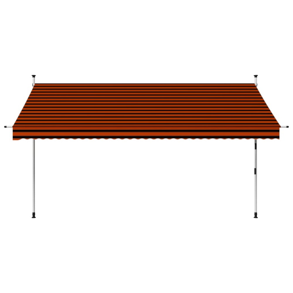 vidaXL Copertină retractabilă manual, portocaliu și maro, 350 cm