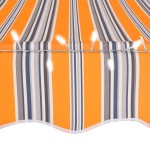 vidaXL Copertină retractabilă manual cu LED, galben & albastru, 100 cm vidaXL Copertină retractabilă manual cu LED, galben & albastru, 100 cm