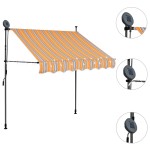 vidaXL Copertină retractabilă manual cu LED, galben & albastru, 150 cm