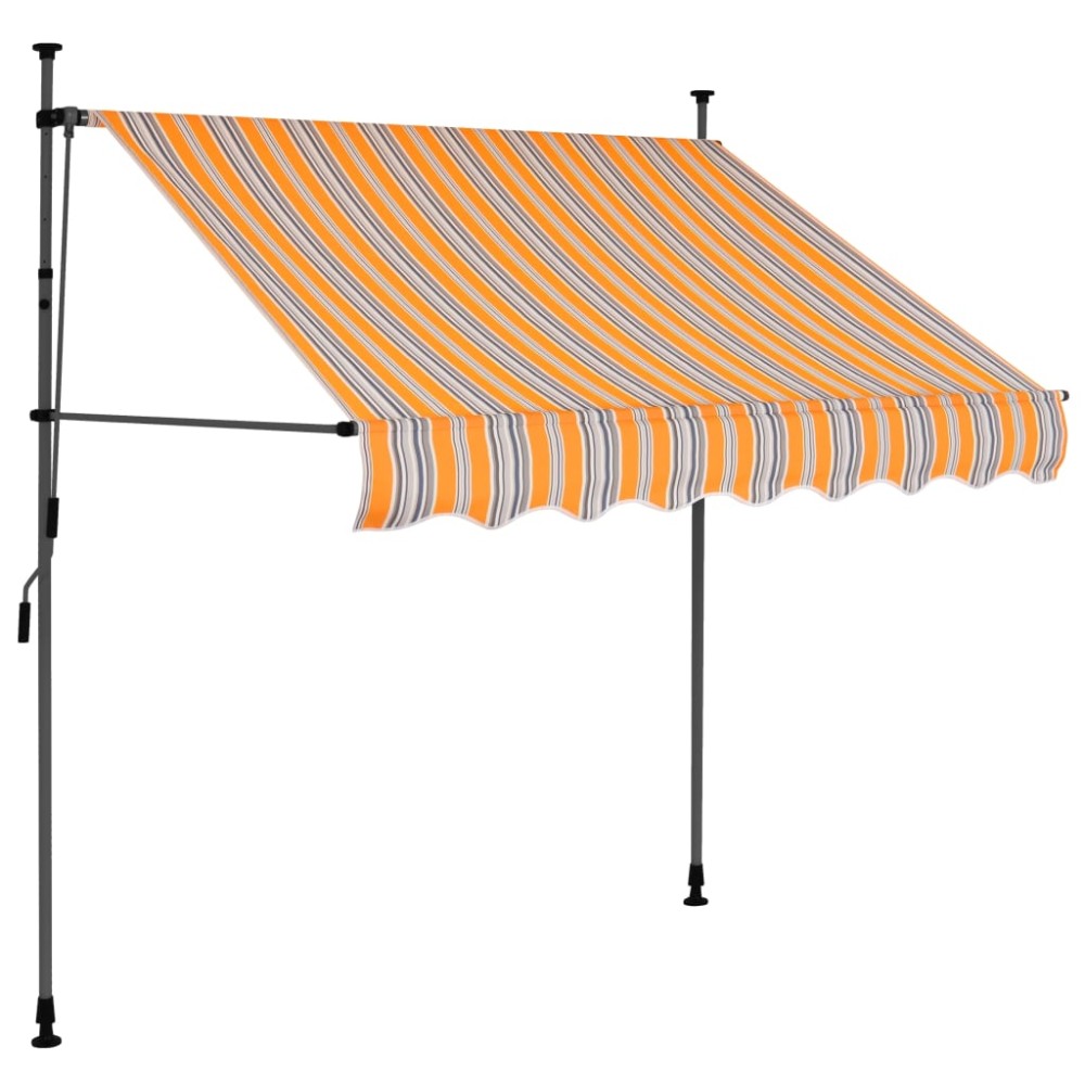 vidaXL Copertină retractabilă manual cu LED, galben & albastru, 200 cm