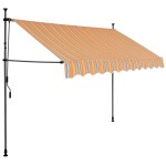 vidaXL Copertină retractabilă manual cu LED, galben & albastru, 300 cm